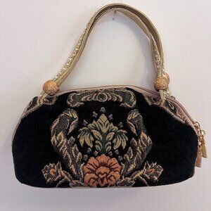 Black velvet shoulder bag